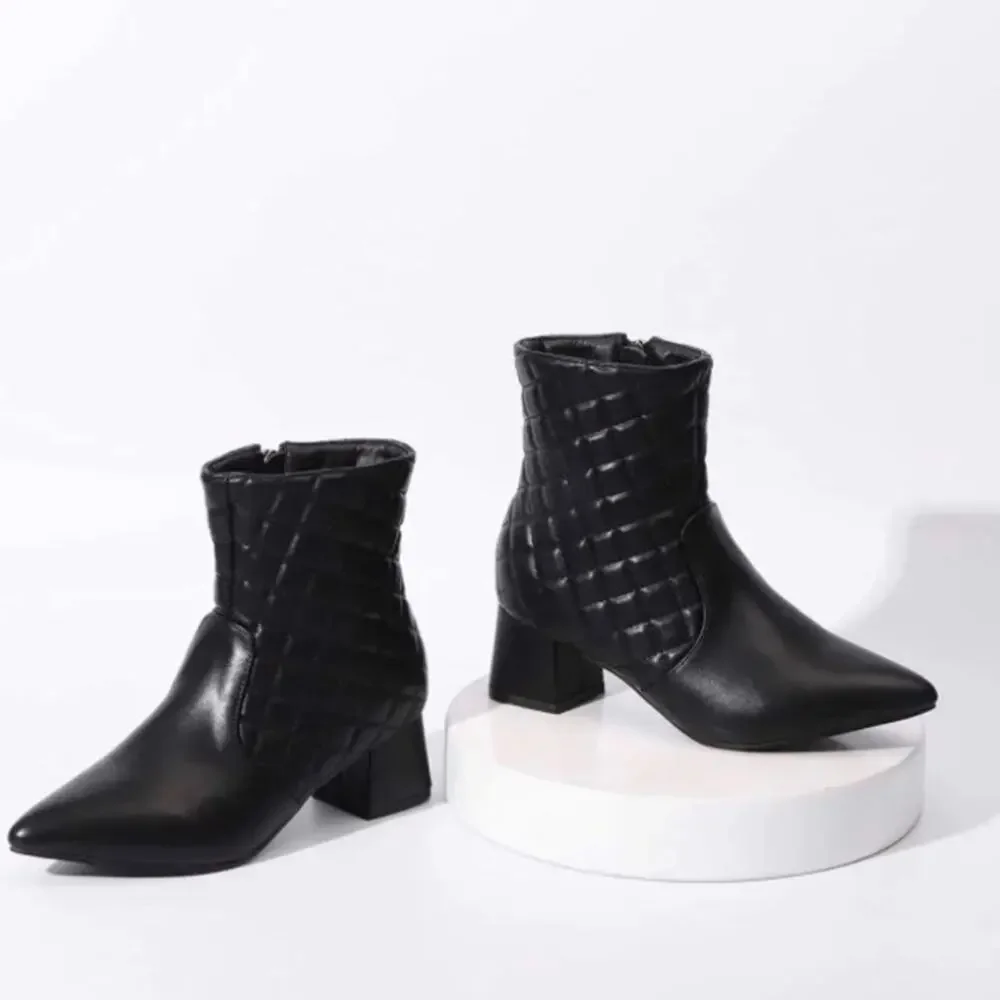 Trary quilted pointed toe ankle boot NEW